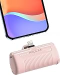 Kuulaa Mini Chargeur portable pour iPhone 4500mAh, Connecteur Lightning intégré Petite banque de puissance de poche, batterie de charge rapide iPhone 14 13 12 11 XR,violet