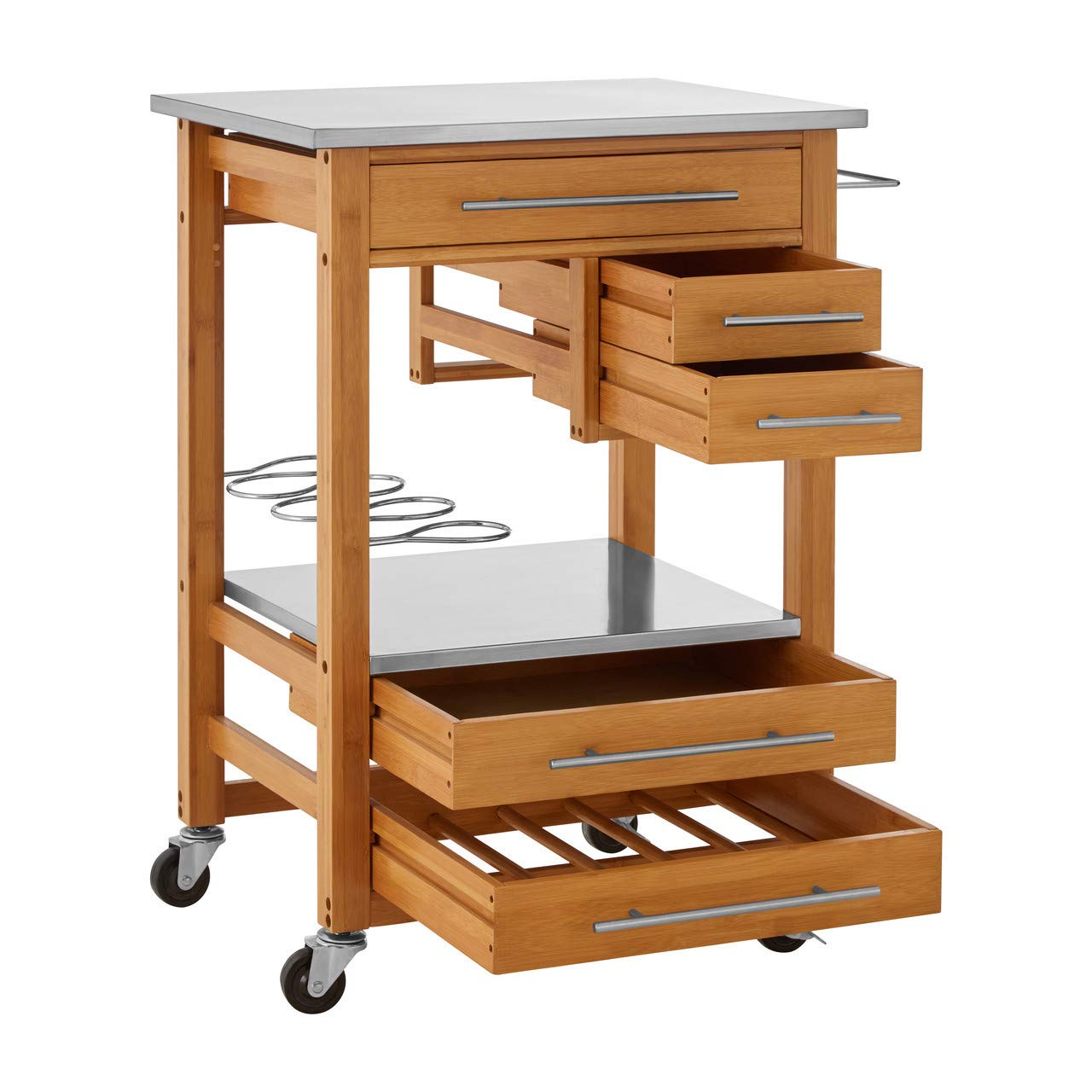 Premier Housewares Carrello da Cucina, Legno, Naturale, 50 x 60 x 87 cm