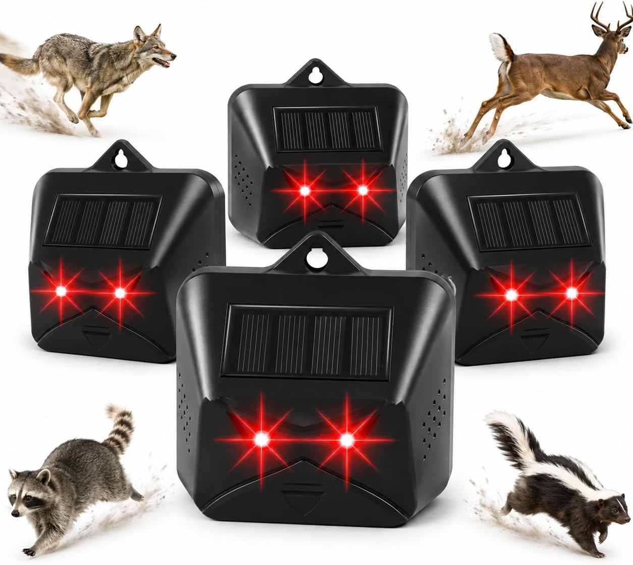Solar Predator Deterrent Lights Outdoor,Coyote Deterrent for Chicken Coop