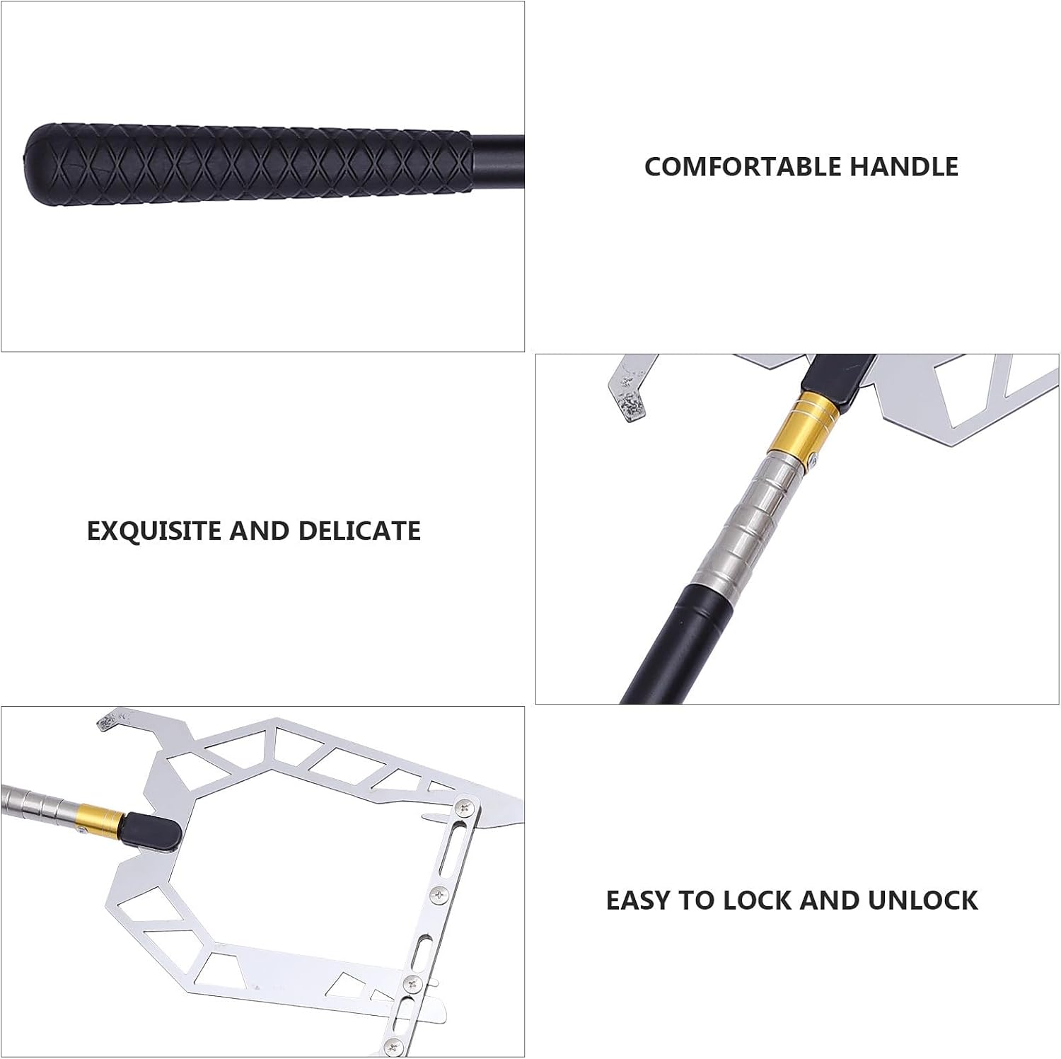 Telescoping Boat Hook Pole with Stainless Steel Construction, Easy to Carry and Store, Portable Dock Hook for Marine Accessories and Ship Mooring, for Long Distance