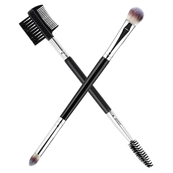 MUIIGOOD 1PCS 3 Head Eyebrow Eyelash Shaper Eyelash Comb for Separating Lashes Shaping Brow+1PCS Professional Blending Eyeshadow Brush Eye Makeup Brush for Concealer Eyebrows Eyeliner Makeup Tool