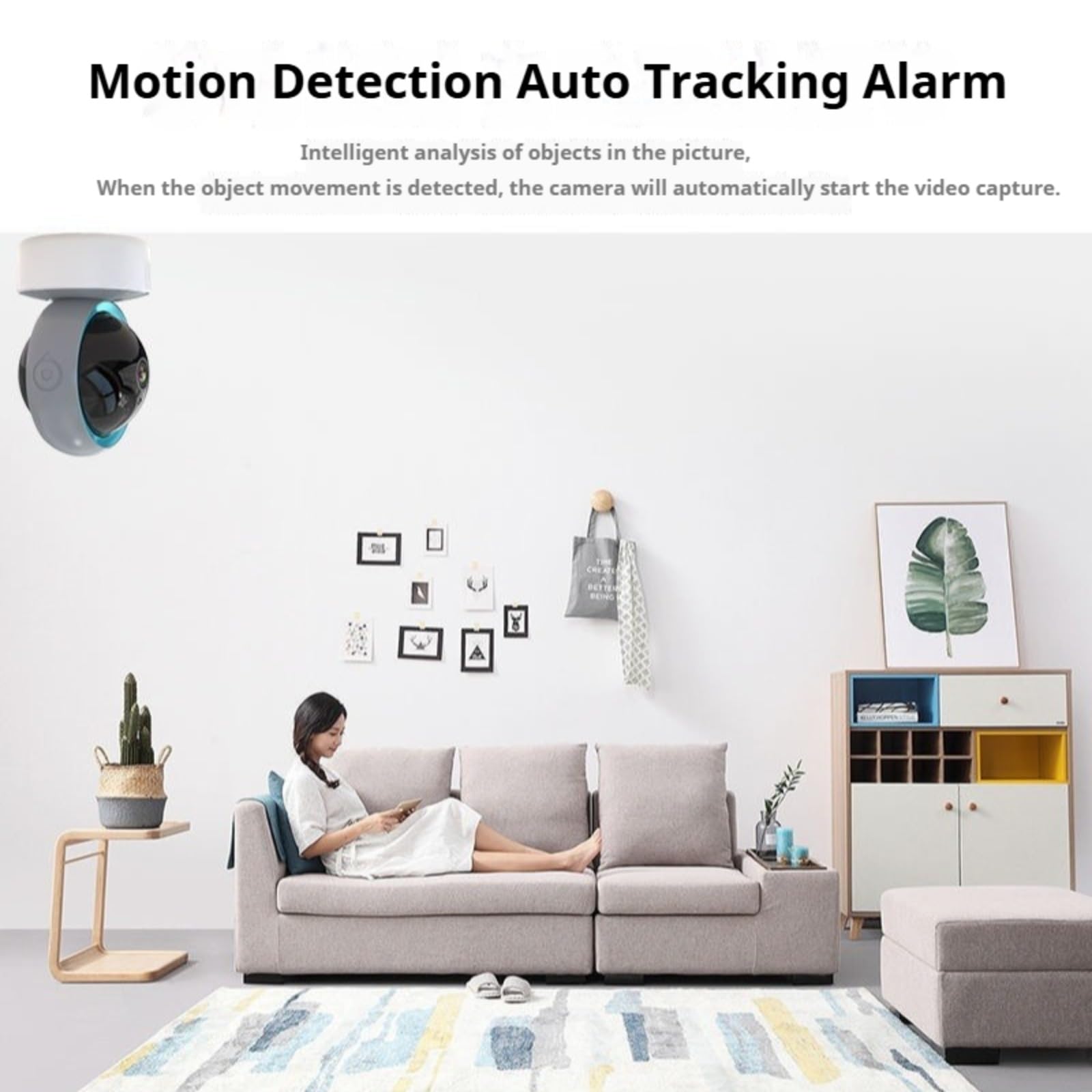 Telecamera di sicurezza per interni HD 1080p, Smart Camera WiFi Pan/Tilt a 360° con visione notturna, audio a 2 vie, rilevamento del movimento, telecamera per animali domestici/baby monitor con app