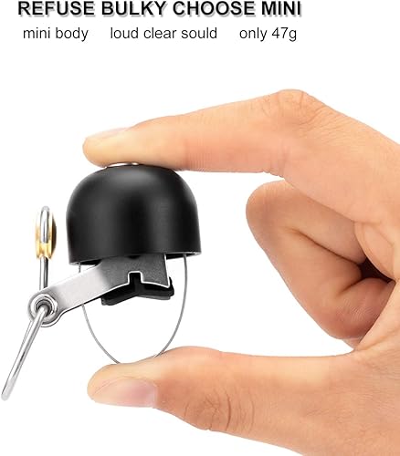 Miniatura 5 de ROCKBROS Campana de bicicleta clásica para bicicleta timbre de anillo con campanas de sonido fuerte para manillar de bicicleta de montaña de Negro