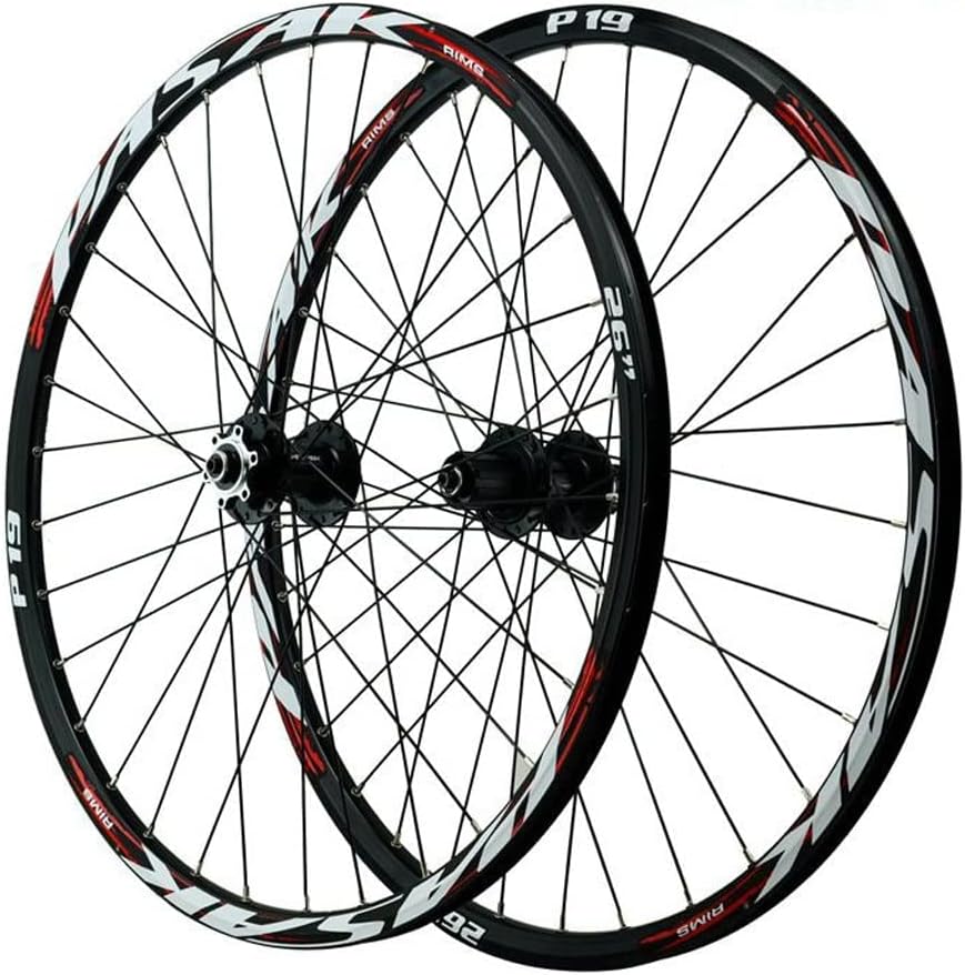 Bicycle Wheel Set 26/27.5/29 Inch, Aluminum Alloy Disc Brake Quick Release 24H Bike Wheel Suitable 7-11 Speed Cassette Wheel Rim