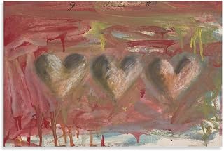 GHUYTKN Jim Dine Richards Hearts #2 High-Definition Spray-Painted Oil Paintings for Versatile Decor - Home & Commercial Canvas Wall Art Poster Decorative Bedroom Modern Home Print Picture Artworks Pos