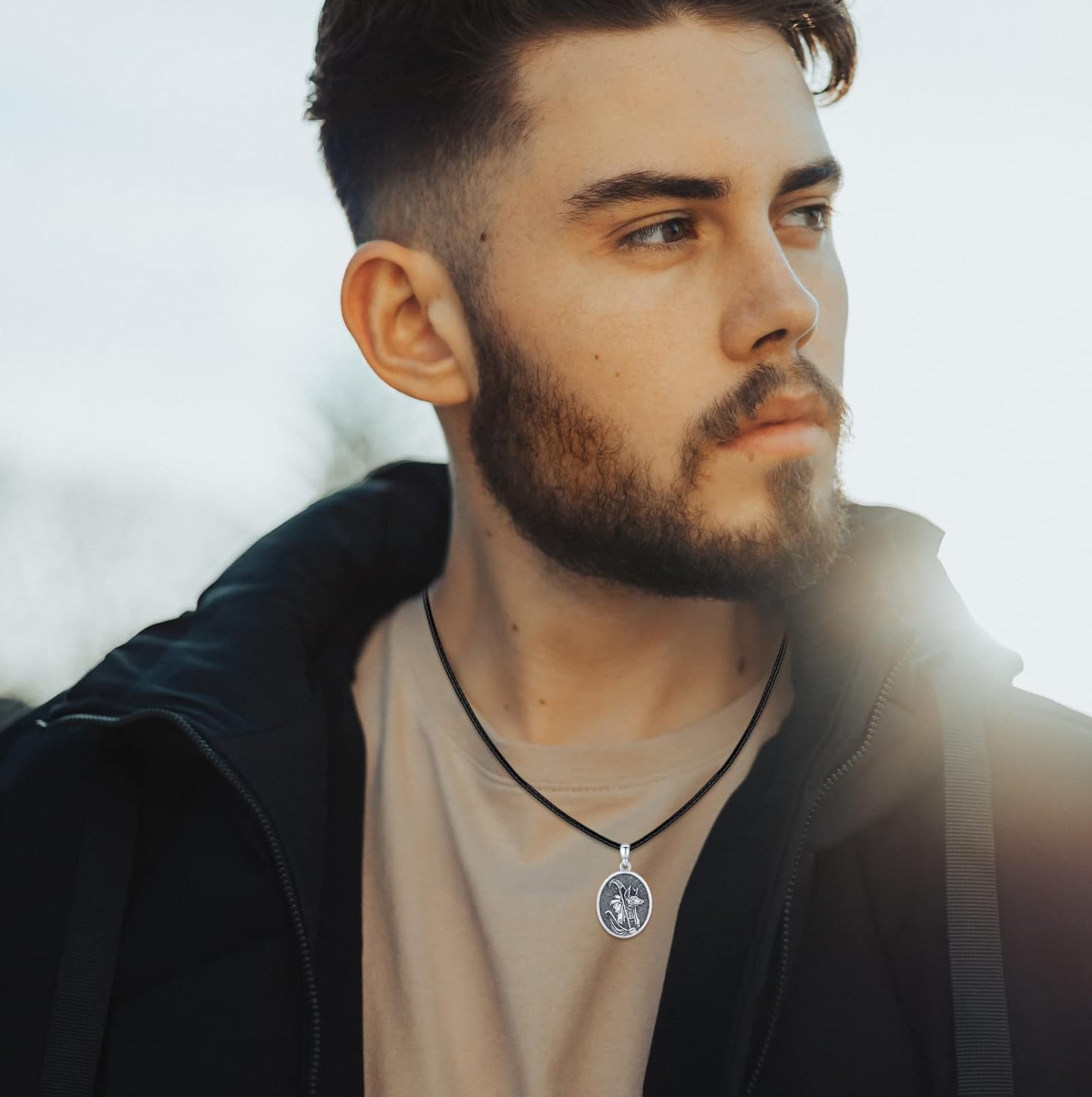 Miniatura 2 de OHAYOO Collar egipcio, collar con colgante de Anubis de plata de ley 925, joyería egipcia regalo para mujeres, Plata esterlina, plata de ley