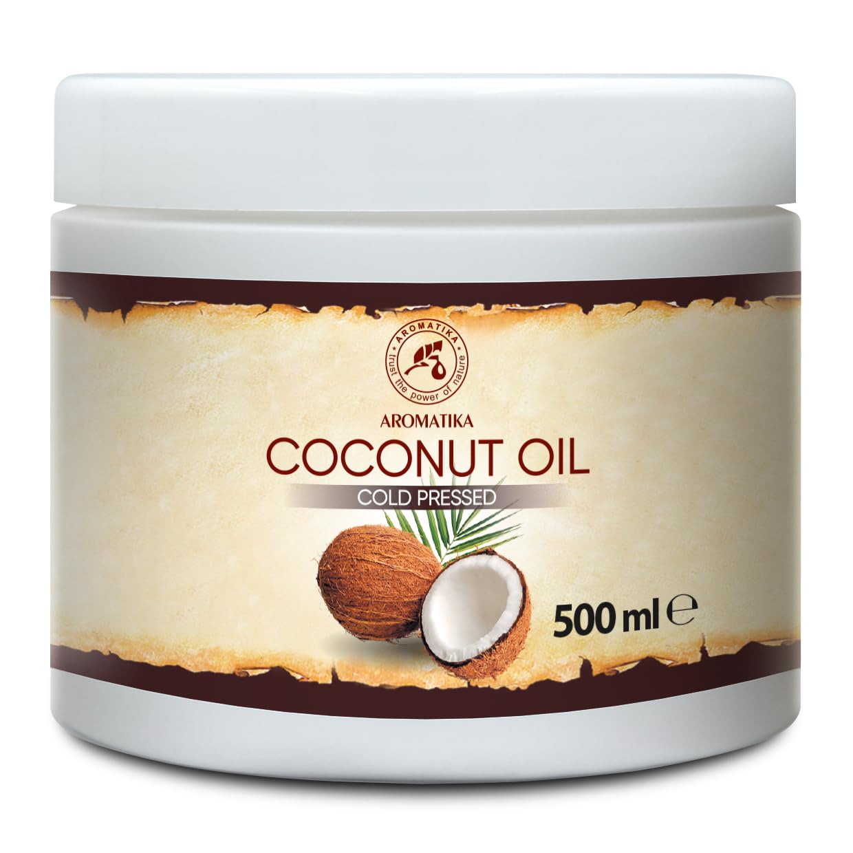 Coconut Oil 500ml - Cocos Nucifera Oil - Indonesia - 100% Pure & Natural Cold Pressed - Best Benefits for Skin Hair Face Body Care - Unrefined Coconut Oils