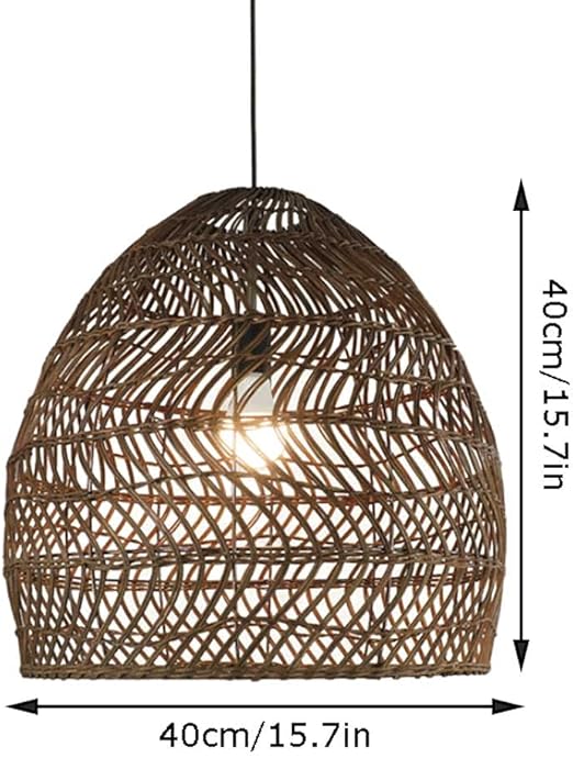CSYSKV Plafond Hangende Rieten Lamp Koepelvorm Geweven Licht Hanglamp Vogelnest Lampenkap Rotan Mand Kroonluchter Voor Woonkamer Eetkamer Restaurant Verlichtingsarmaturen Hanglamp photo 3