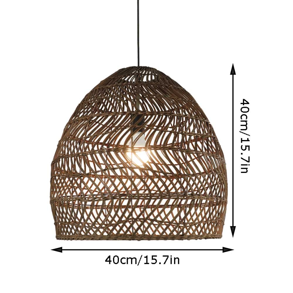 Lámpara Colgante De Techo De Mimbre Lámpara Colgante De Luz Tejida con Forma De Cúpula Candelabro De Cesta De Mimbre con Pantalla De Nido De Pájaro para Sala De Estar, Comedor, Restaurante