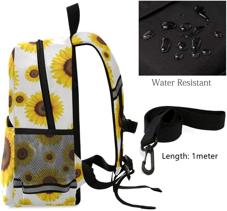 QUGRL Bright Yellow Sunflowers Toddler Backpack for Boys Girls Kids School Backpack with Chest Strap Leash Preschool Schoolbag Nursery Kindergarten Bag for Daycare Travel Hiking School