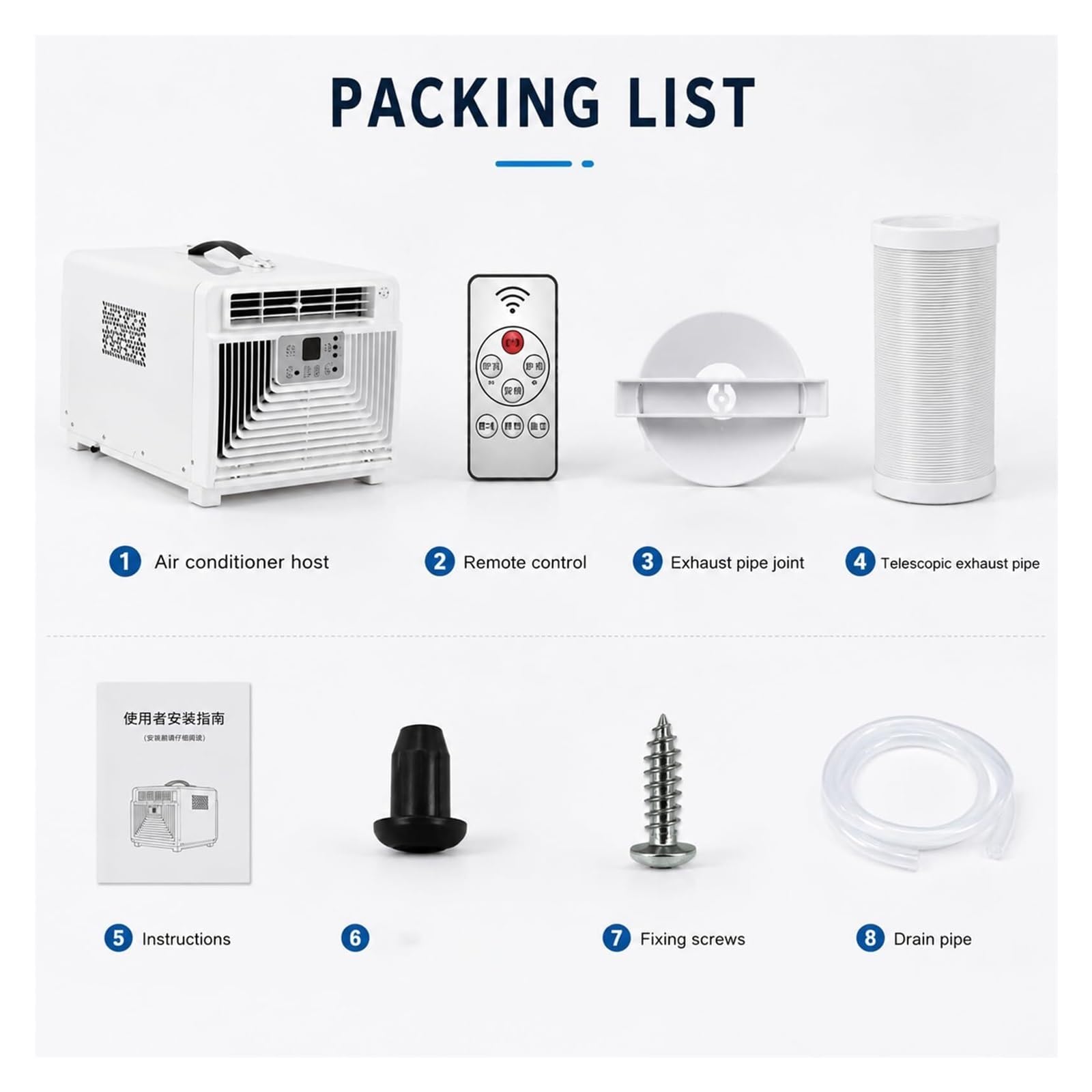Aire Acondicionado Portátil Para Camping de 3400 Btu, Unidad de Aire Acondicionado Pequeña y Silenciosa 4 en 1 con 300 W de Baja Potencia, Aire Acondicionado Sin Ventanas Para Tienda de Campaña, Rv