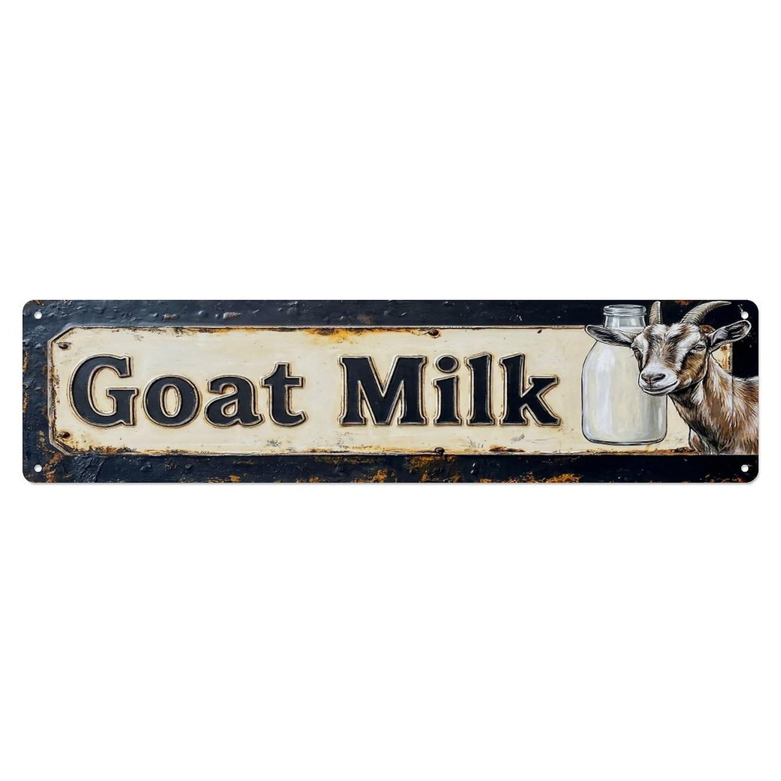 Vintage Goat Milk Fresh Farmhouse Metal Tin Sign