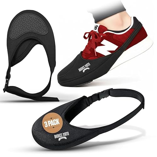 Badass Moto Motorcycle Shifter Shoe Protector, Motorbike Shoe Cover, Motor cycle Gear Shift Shoes guard, Anti Scuff Boot Protector - Men & Women Moped Sneaker Protection Fits Up To Size 12