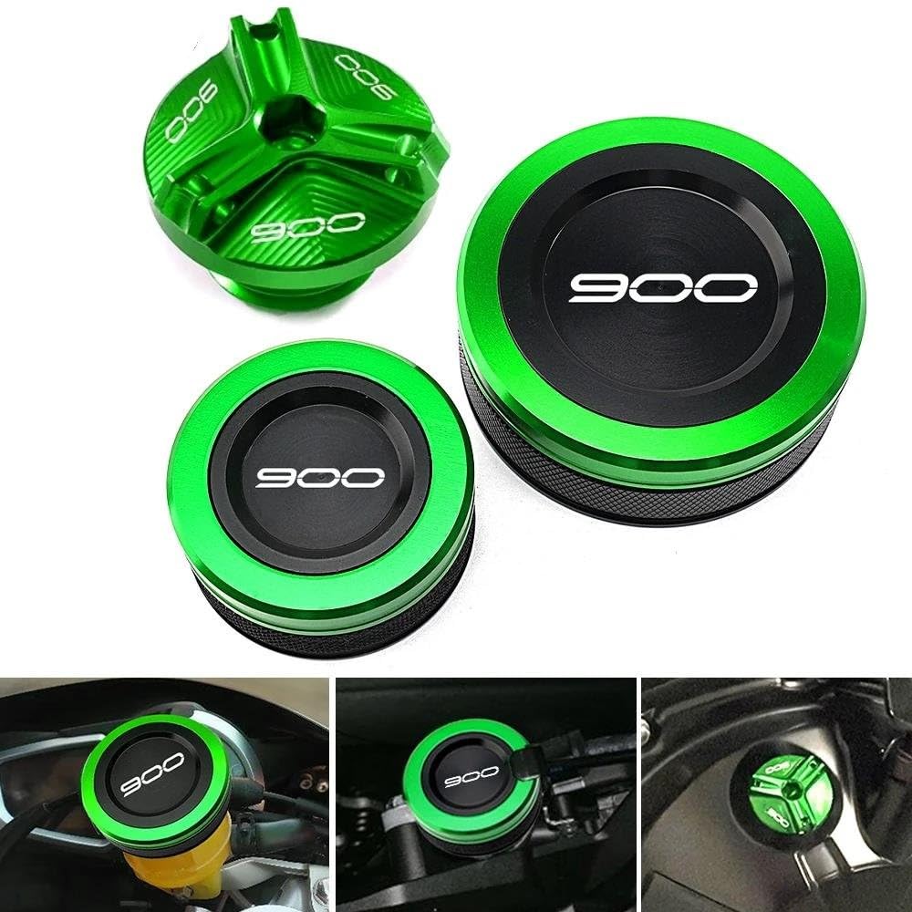 Tapón Llenado Aceite del Motor Tapa del Depósito De Líquido De Freno Delantero Trasero Y Tapa De Llenado De Aceite para Z900RS, Z900SE, Z900RS SE (2017-2023, 2024 Y 2025)(Titanio,3PCS)