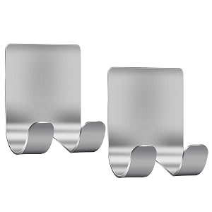 Razor Holder Shaver Hook Hanger Stand 2 Pack Self Adhesive Stainless Steel Heavy Duty Utility Storage Hook Shower