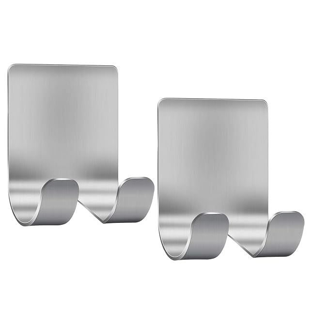Razor Holder Shaver Hook Hanger Stand 2 Pack Self Adhesive Stainless Steel Heavy Duty Utility Storage Hook Shower