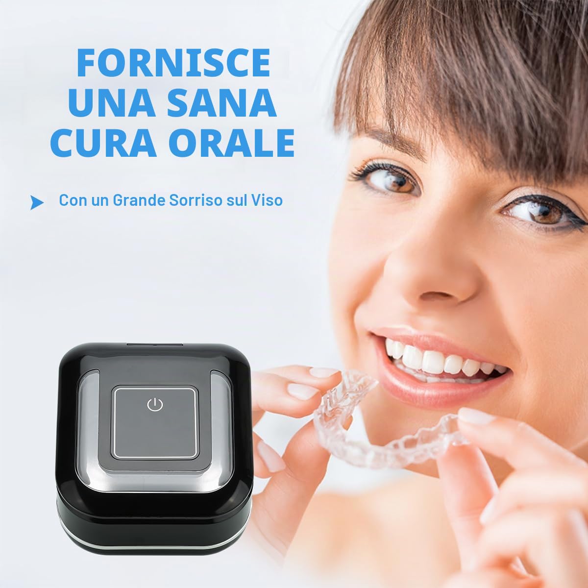 Pulitore a Ultrasuoni 42kHz 180ml per Protesi, Apparecchi e Mantenitori | 2 Modalità (180/360s) + UV, Acciaio Inox 304, Display – Regalo Ideale per Portatori di Protesi, Apparecchi e Gioielli