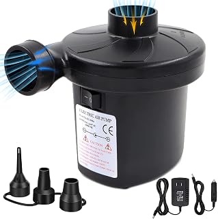 Electric Air Pump, Household Air Pump, Car Air Pump Small Air Pump, Suitable for Inflatable Ski Rings, Sofas, Air Cushions, Swimming Rings, Inflatable Pool Toys, with 3 Models Nozzles, 110V~240V