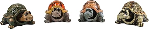 Miniatura 2 de Ebros - Juego de 4 figuras náuticas marinas coloridas de tortugas marinas, tortugas Bobblehead, símbolo de fortuna y suerte, zen, Feng Shui, playa