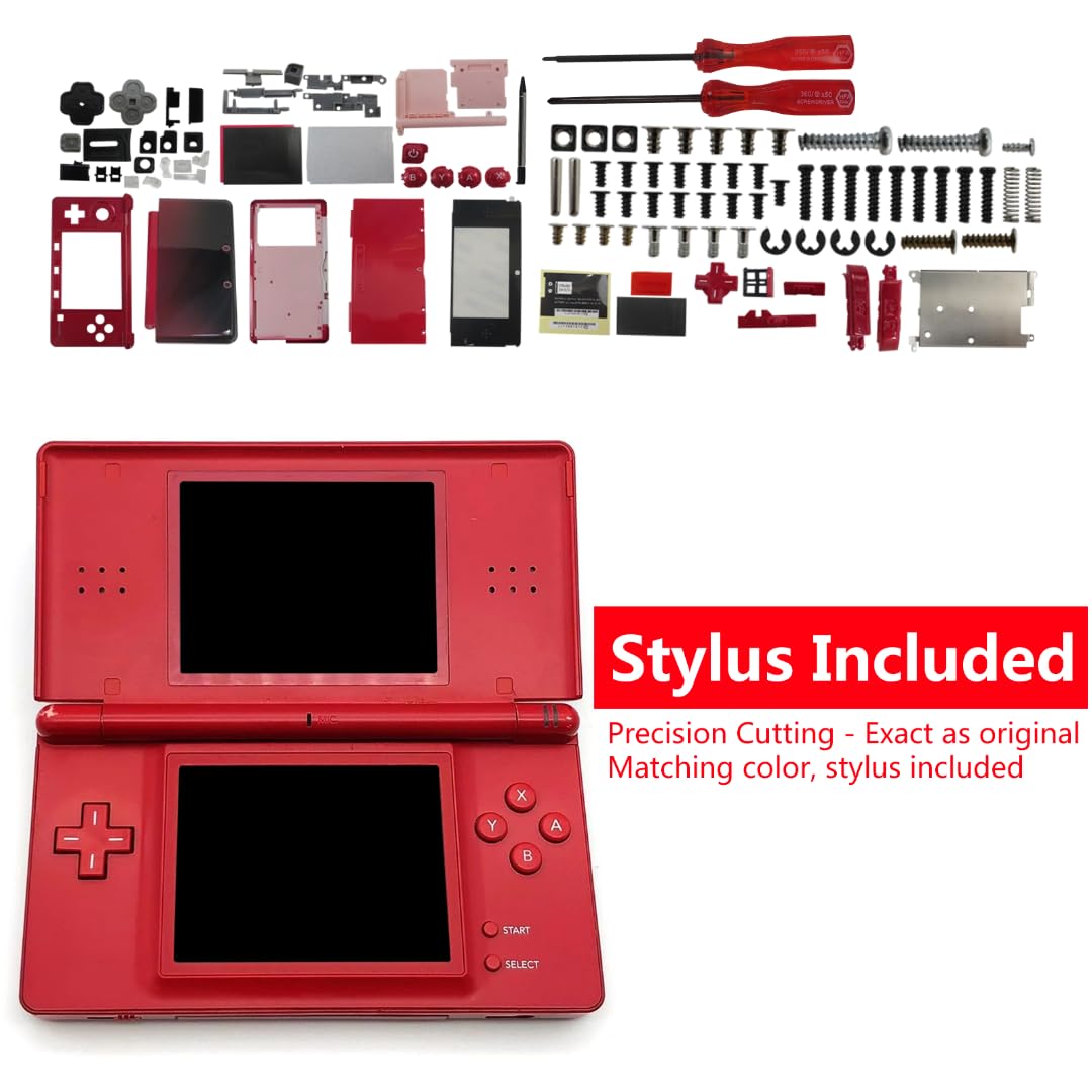 Housing Shell for Nintendo 3DS System Replacement Screen Tools Console, Includes Housing, All Buttons and Contact Pads, Battery Cover, Screws and Screwdrivers (Aqua Blue)