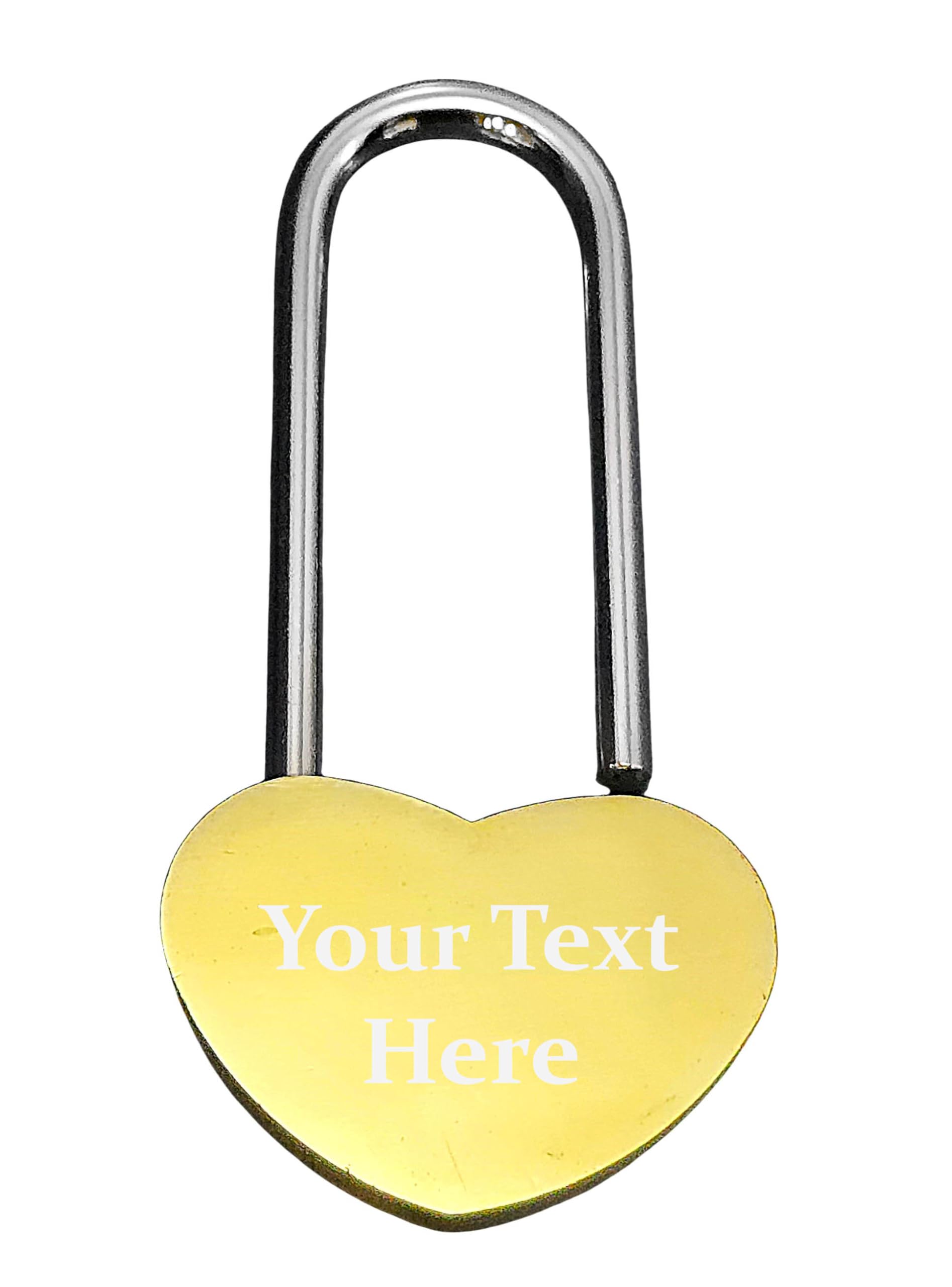 Sales-To-You Custom Text Only Single Heart Padlocks Love Locks Custom Text Engraved Personalised Valentines (Custom Text Only)