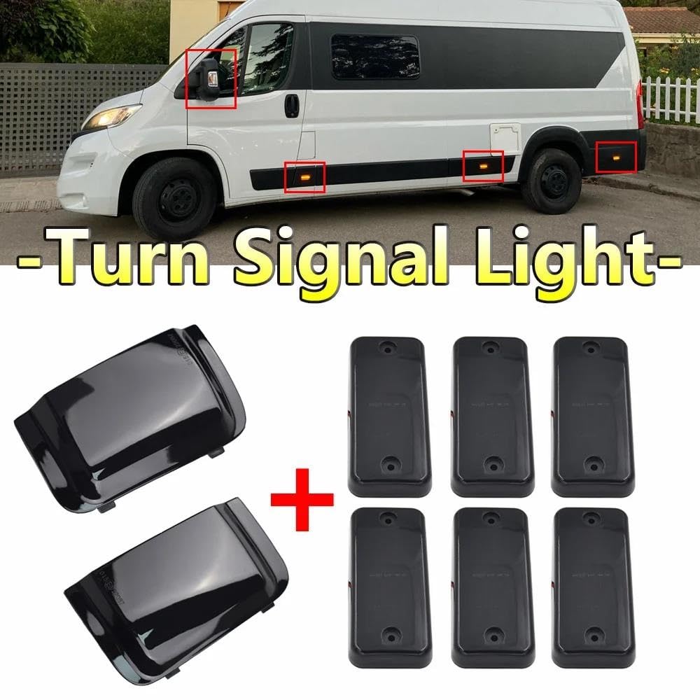 Indicatori di direzione Specchietto Retrovisore Laterale Per Auto Indicatore Di Direzione Dinamico Sequenziale A LED Per Fiat Per Ducato 2006-2019 Indicatori Direzione(Smoked)