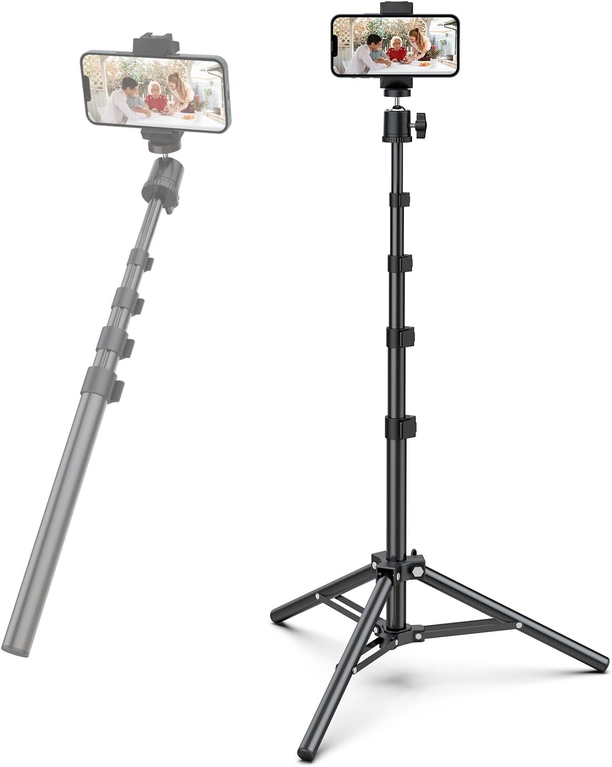 Ipad Tripod Stand, 68-inch Floor Stand for Tablet, iPad Floor Stand with 360°Rotating iPad Tripod Mount for iPhone iPad Mini, iPad Air, iPad Pro and 4.7-10.5 Inch Tablets