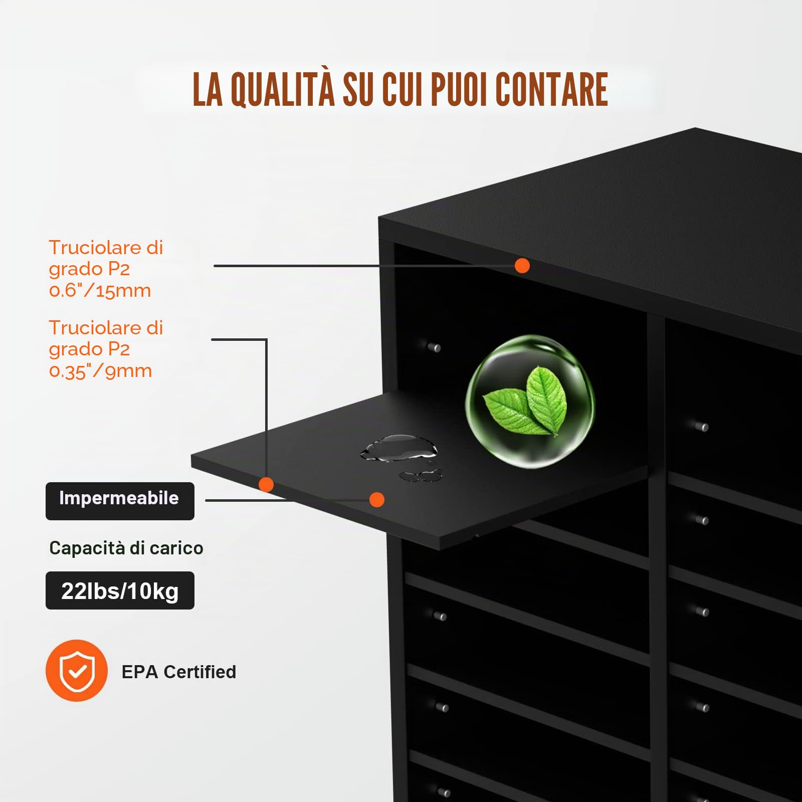 VEVOR Organizzatore per Documenti in Legno 36 Scompartimenti Nero Carico Singolo 10kg Rimovibili e Regolabili, Portadocumenti 99,7 x 30,5 x 68 cm per Libri Documenti Fumetti Moduli 36 Scompartimenti