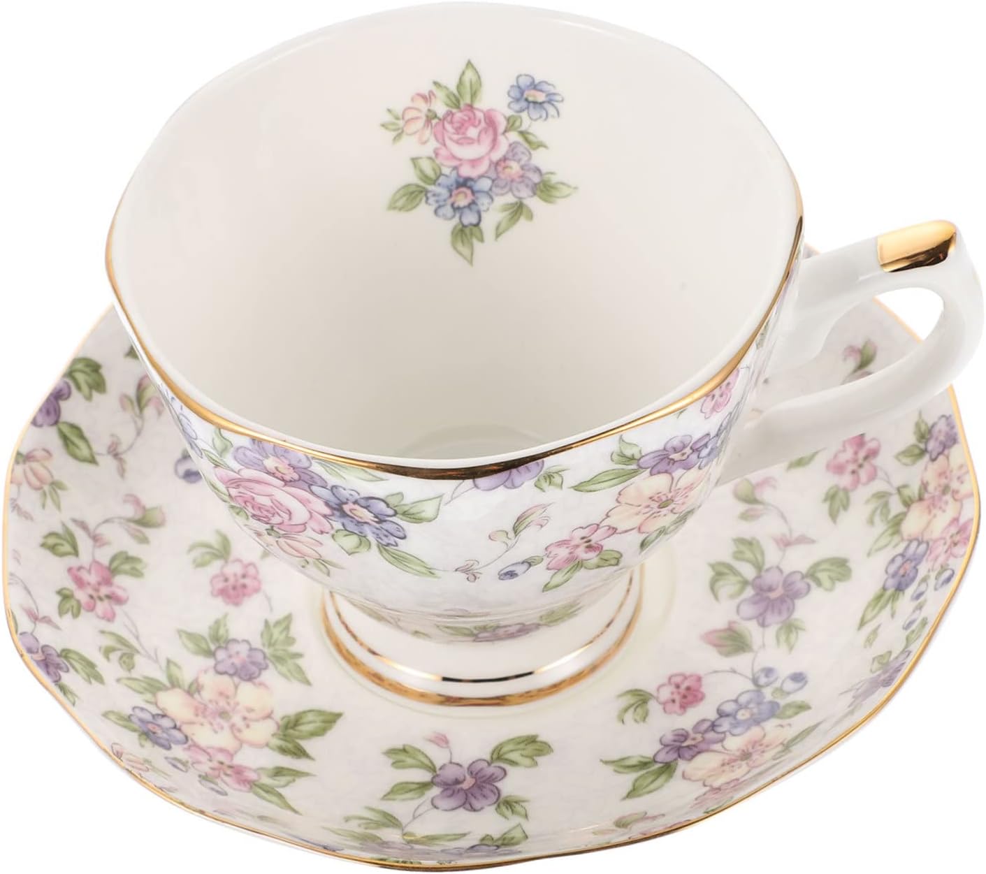 1Set Bone China Practical Coffee Cup for Kitchen Use Elegant Dining Tableware for Tea Coffee and More