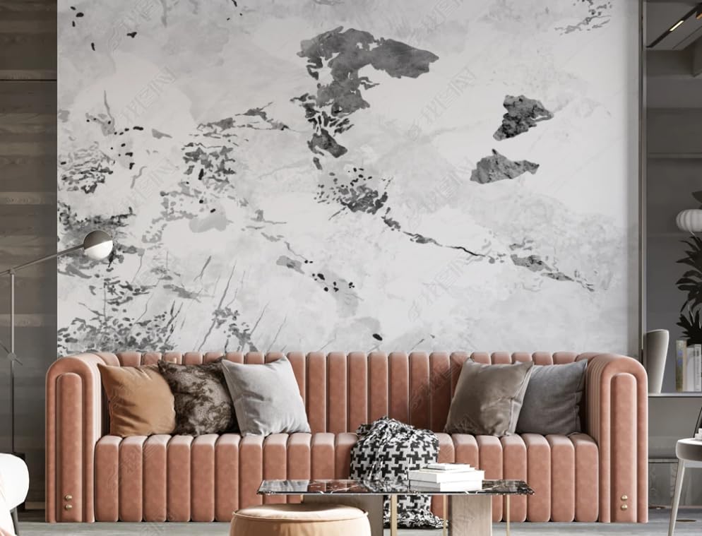 Papier peint intissé marbre blanc gris poster géant mural 150x105cm