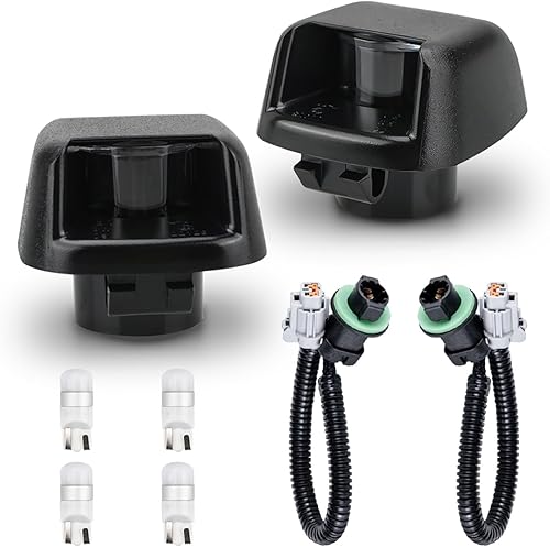 Bestview Carcasa negra para placa de matrícula, repuesto de montaje de lámpara de etiqueta compatible con Nissan Frontier Armada Titan Xterra,