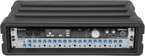 SKB Roto-Molded 2U Shallow Rack - Durable, Stackable Gear Housing, Waterproof & Impact-Resistant for Musicians, DJs & AV Professionals - Interlock Design, Gasket Seals, Recessed Latches - Heavy Duty