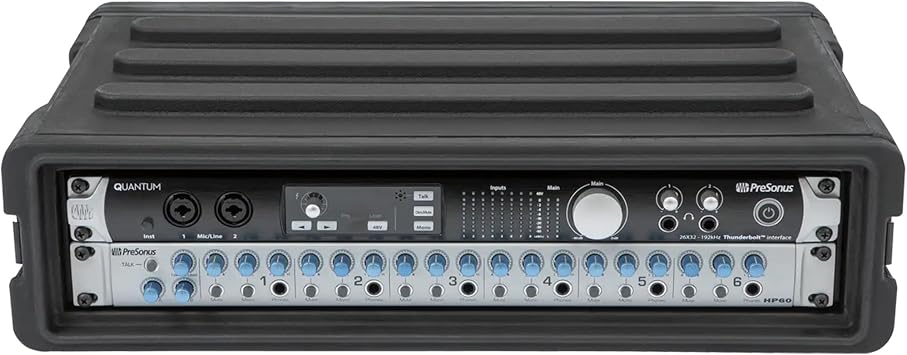 SKB Roto-Molded 2U Shallow Rack - Durable, Stackable Gear Housing, Waterproof & Impact-Resistant for Musicians, DJs & AV Professionals - Interlock Design, Gasket Seals, Recessed Latches - Heavy Duty