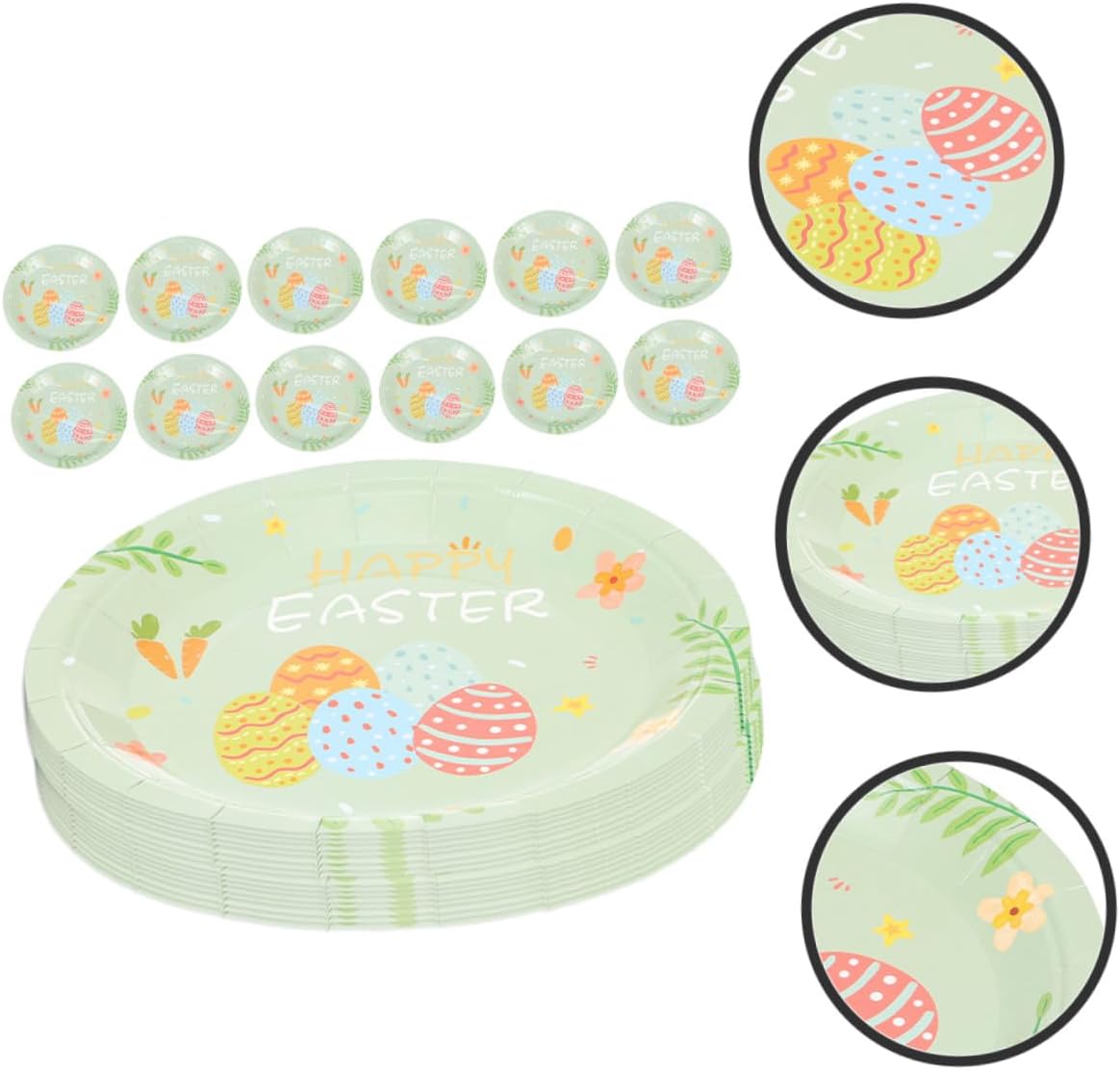 48pcs Easter Bunny Paper Plates Disposable Shape Dinner Plates Cute Bunny Party Tableware for Spring Festival Gatherings and Cake Serving