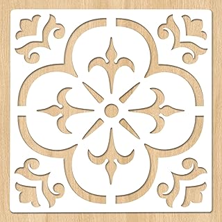 16 x 16 Inch Large Floor Stencils for Painting Floors, Walls, Tile, Wood, Patio, Reusable Tile Stencil, Boho Stencil, Wall Stencils for Painting Home Wall Decor Art - Mandala Design