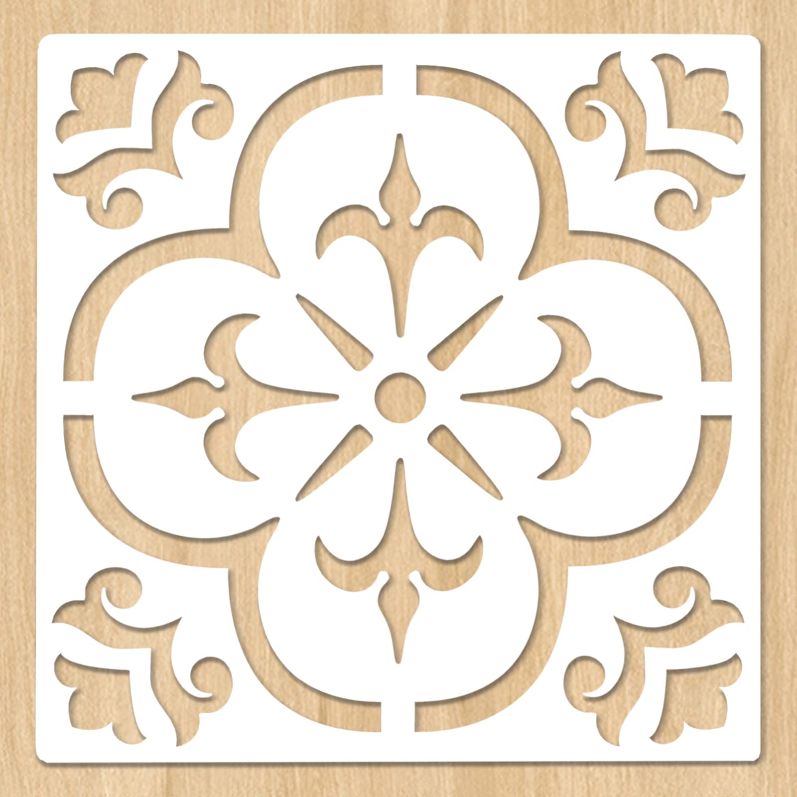 Amazon.com: 2pcs 12 x 12 Inch Large Floor Stencils for Painting Floors, Walls, Tile, Wood, Patio, Reusable Tile Stencil, Boho Stencil, Wall Stencils for Painting Home Wall Decor Art - Mandala Design :