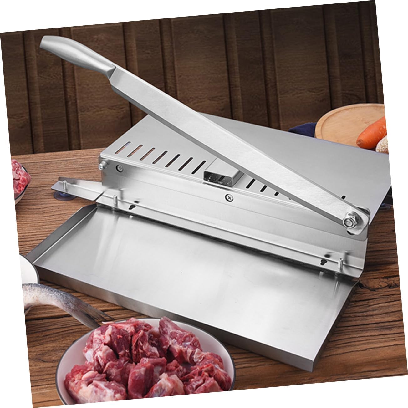 Meat Slicer Food Slicer Manual Ribs Meat Chopper Electric Cutter for Chicken Fish Ribs Beef Vegetable