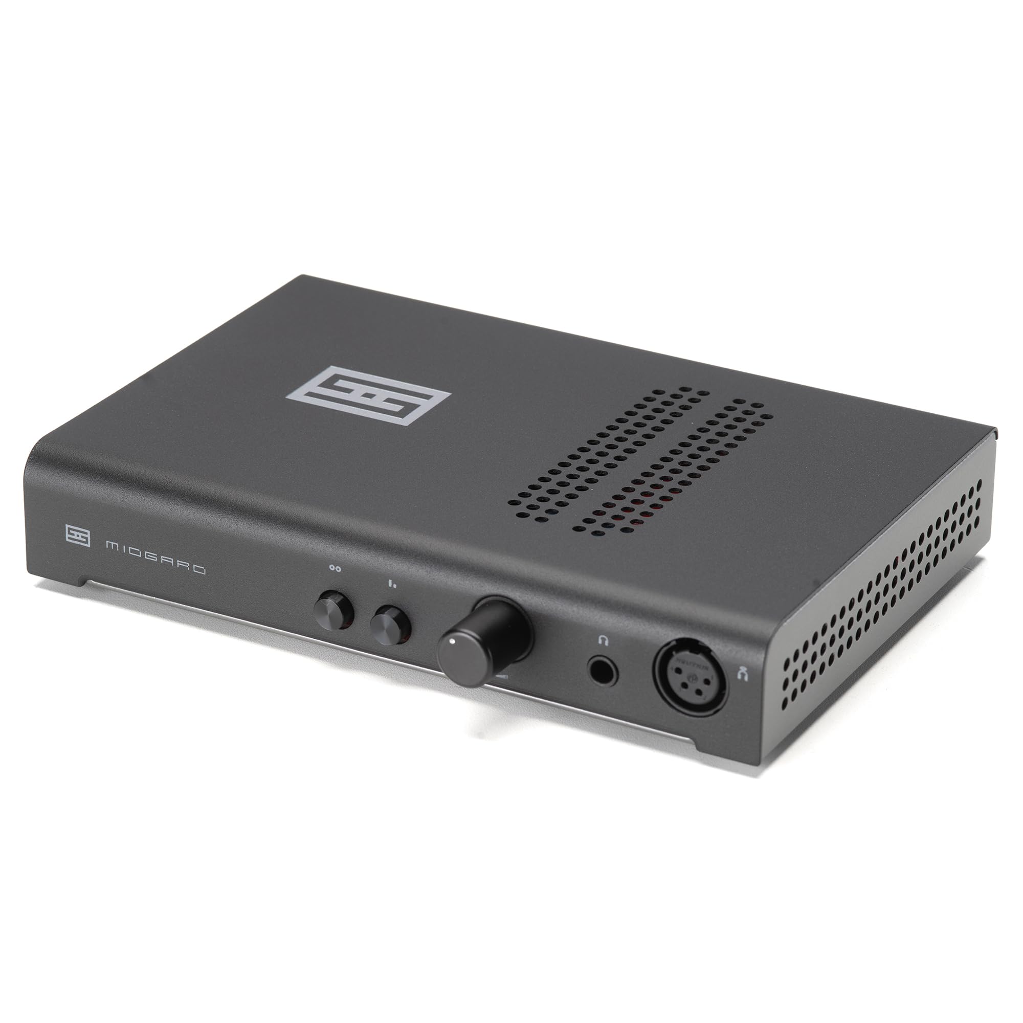 Schiit Midgardヘッドフォンアンプとプリアンプ、バランスの取れた入力と出力。 | 独自のHaloミックスモードフィードバック、~5W/32オーム、バランス&SEイン/アウト、アルプスRK27ポットを備えた完全ディスクリートアンプ。 アメリカ製。