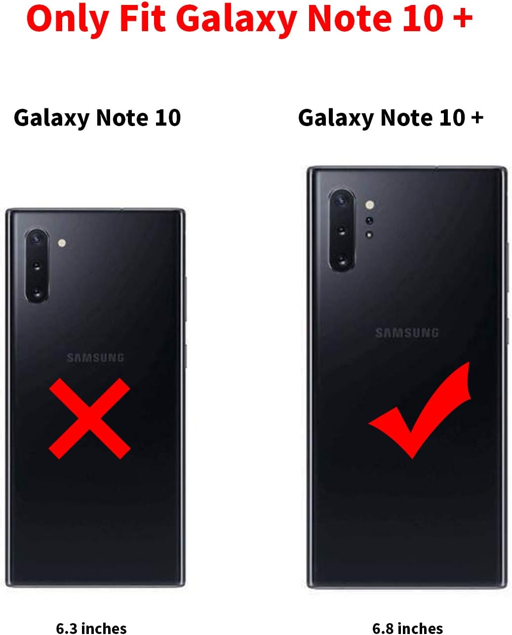 KEEPXYZ Galaxy Note 10 Plus Case, Slim PU Leather Vintage Shockproof Phone Case Cover Lightweight Soft TPU Bumper Hard PC Hybrid Protective Case for Samsung Galaxy Note 10+ 5G 6.8inch 2019 (Black)