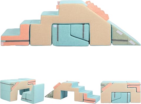 Asweets 4 in 1 Foam Climbing Blocks for Toddlers, Indoor Soft Climb and Crawl Play Climbing Toys for Creativity & Imagination, Kids Montessori Soft Play Set