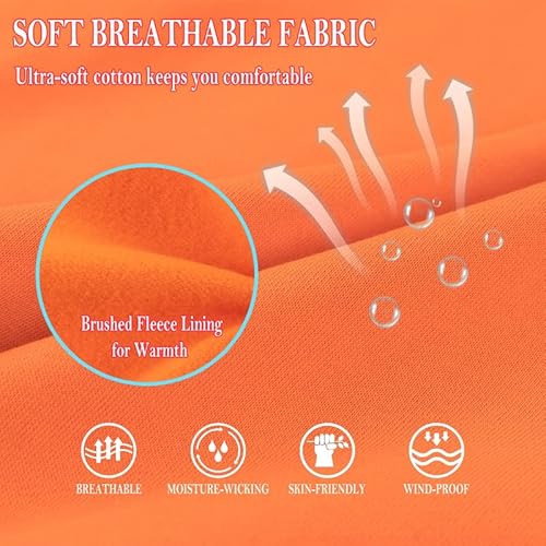 Atlanhawk Kid's Hoodie Soft Brushed Fleece Hoodies Classic Active Pullover Hooded Sweatshirt For Boys Or Girls 3-12 Years(Orange,M) #TOP4