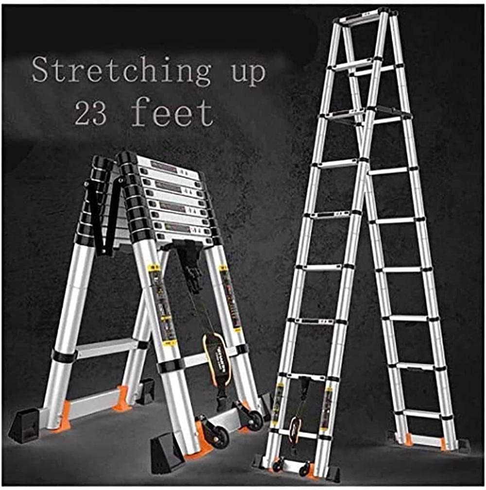 Telesladders, Aluminumladder 330 Pound Capacity Extendable Extension Ladder with Sploaded Lockimechanism for Home Office Use