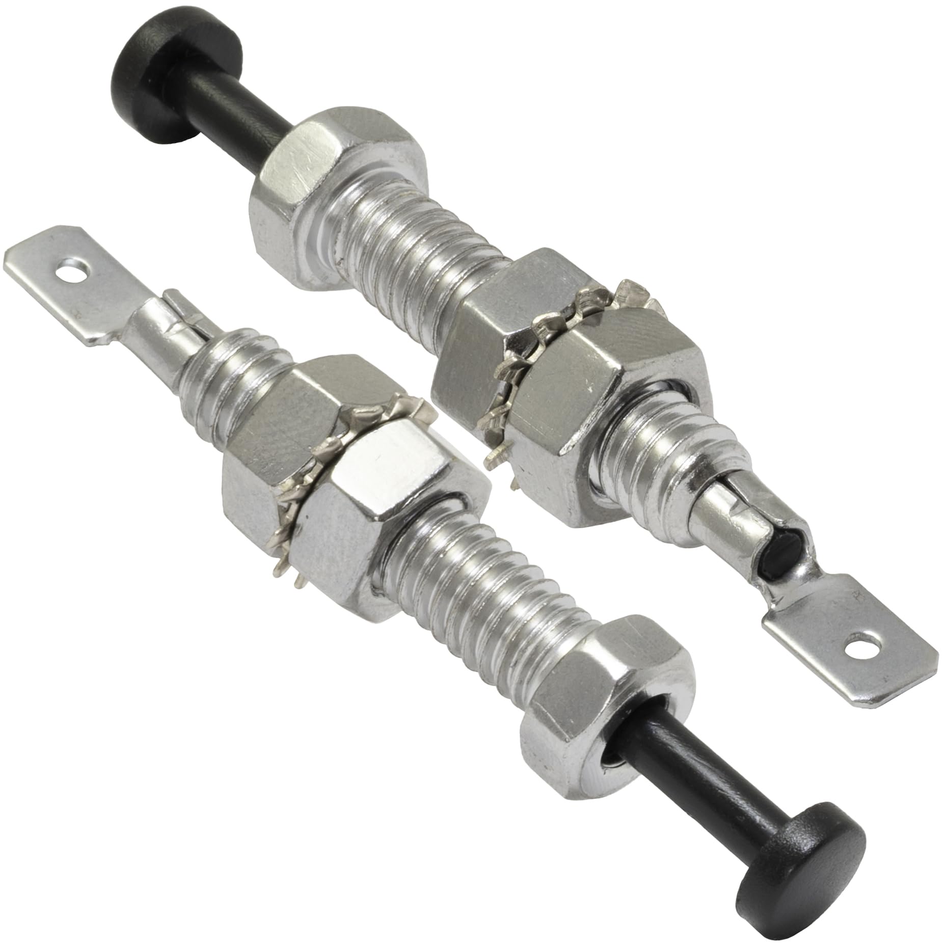 AERZETIX - C69368 - Set di 2 contattori interruttori sensori cofano porta per sistema di allarme auto - filettatura M8 - in metallo e plastica - sicurezza pulsante