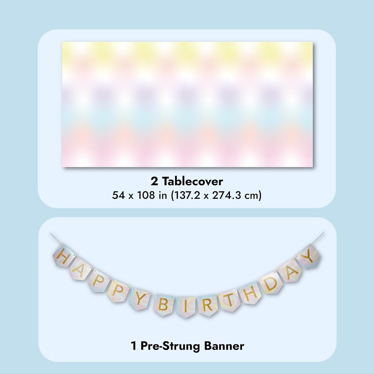147-Piece Pastel Tie Dye Birthday Party Supplies Set