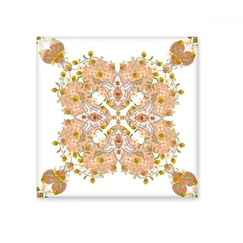 DIYthinker Modern Baroque Art Parallel Repeat Flower Leaf Illustration Pattern Ceramic Bisque Tiles for Decorating Bathroom Decor Kitchen Ceramic Tiles Wall Tiles Small Multi