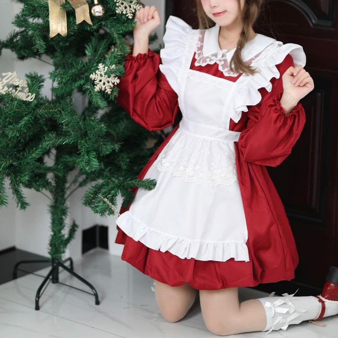 Amazon.co.jp: メイド服 Lサイズ コスチューム 赤 ロリータ ライブ