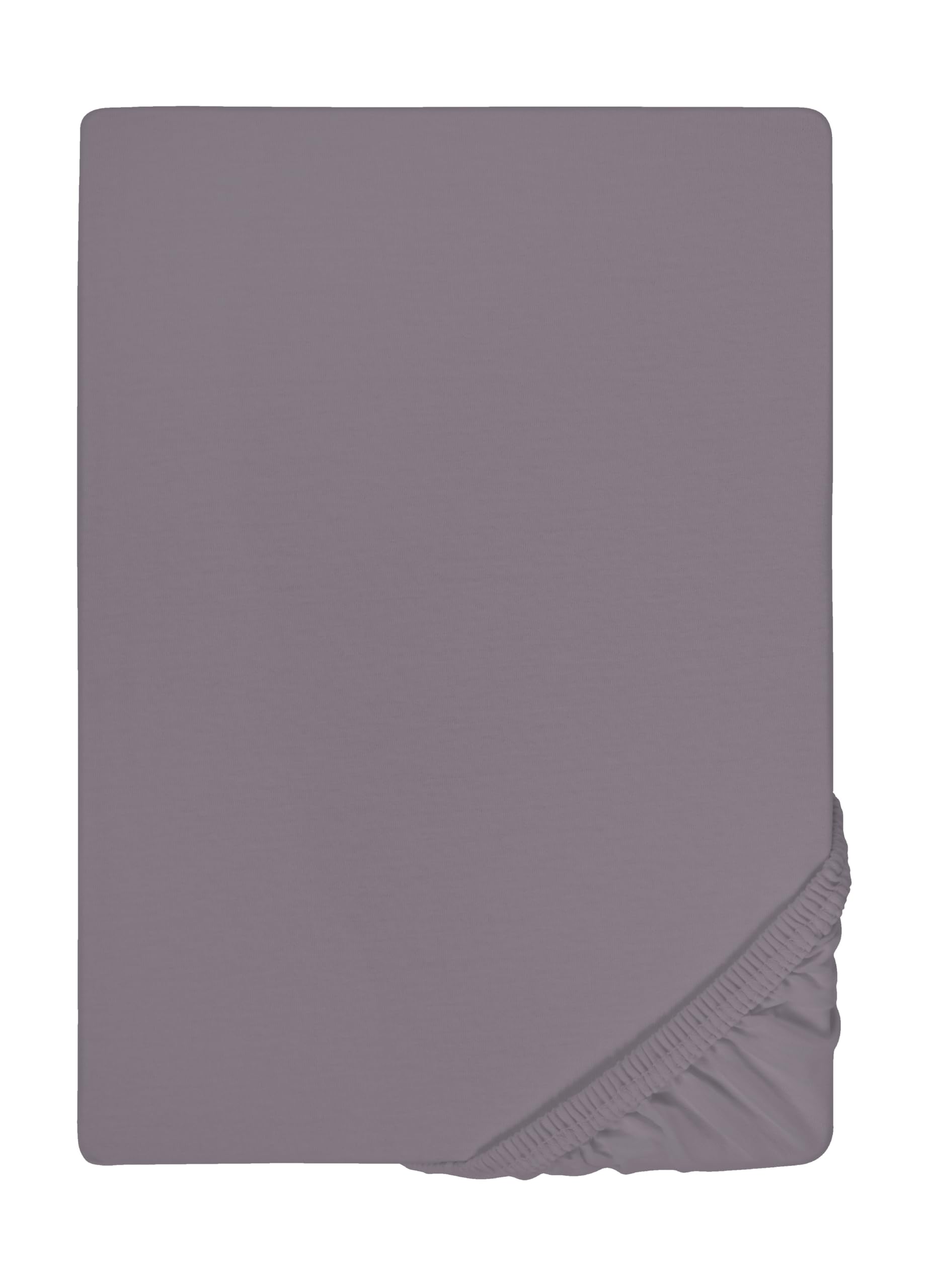 biberna Jersey-Elastic-Spannbetttuch 0077866, 140x200 cm – 160x220 cm, Silber/Grau