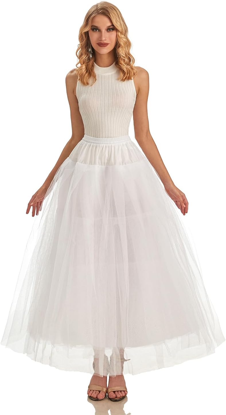 Hoopless Petticoat Crinoline Slip Underskirt for Bridal Wedding Dress WPT109