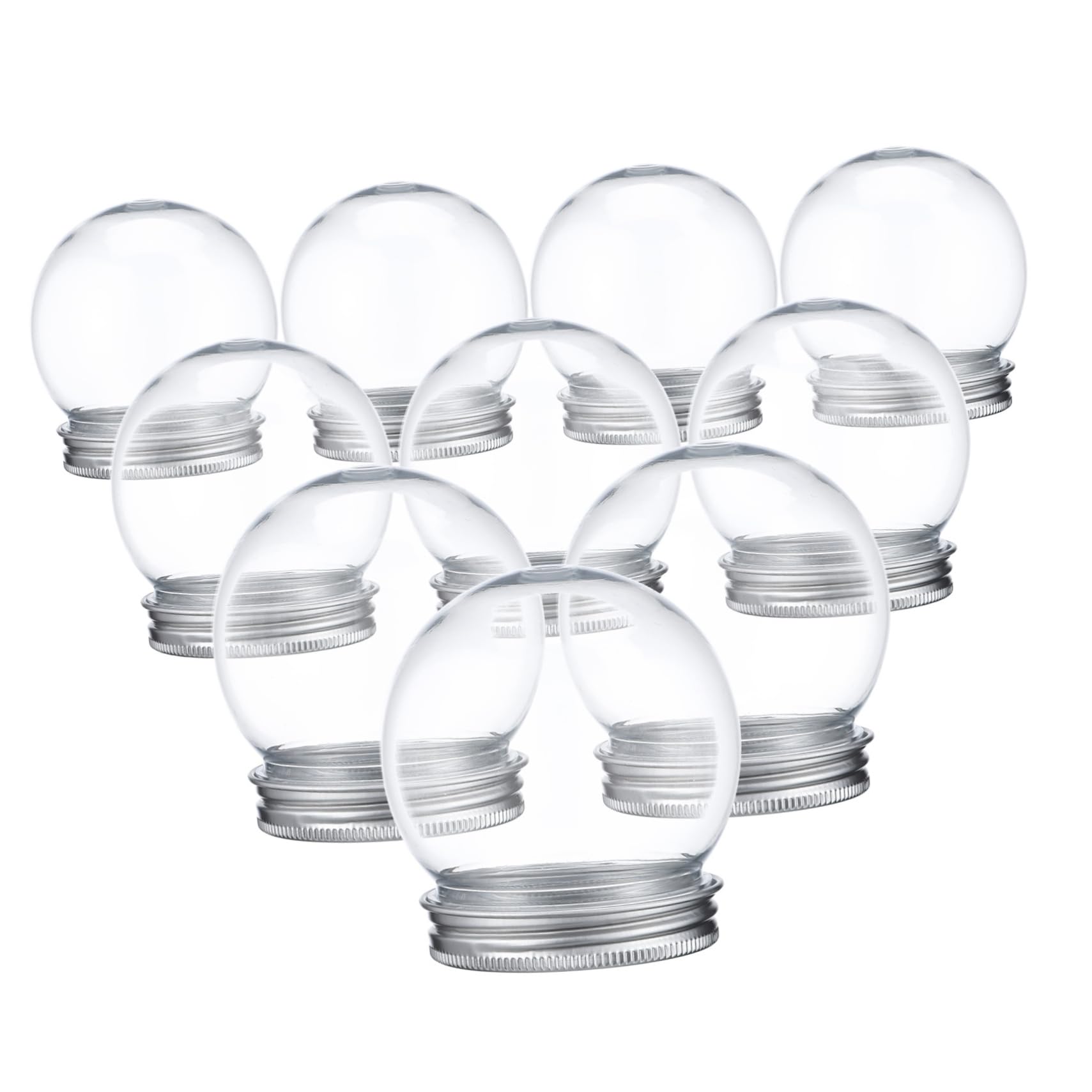 KONTONTY 20pcs Fillable Snow Globes Kit for Crafts High Transparent Water Globes for Candy Ornaments and Decorations for Christmas and Creative Projects