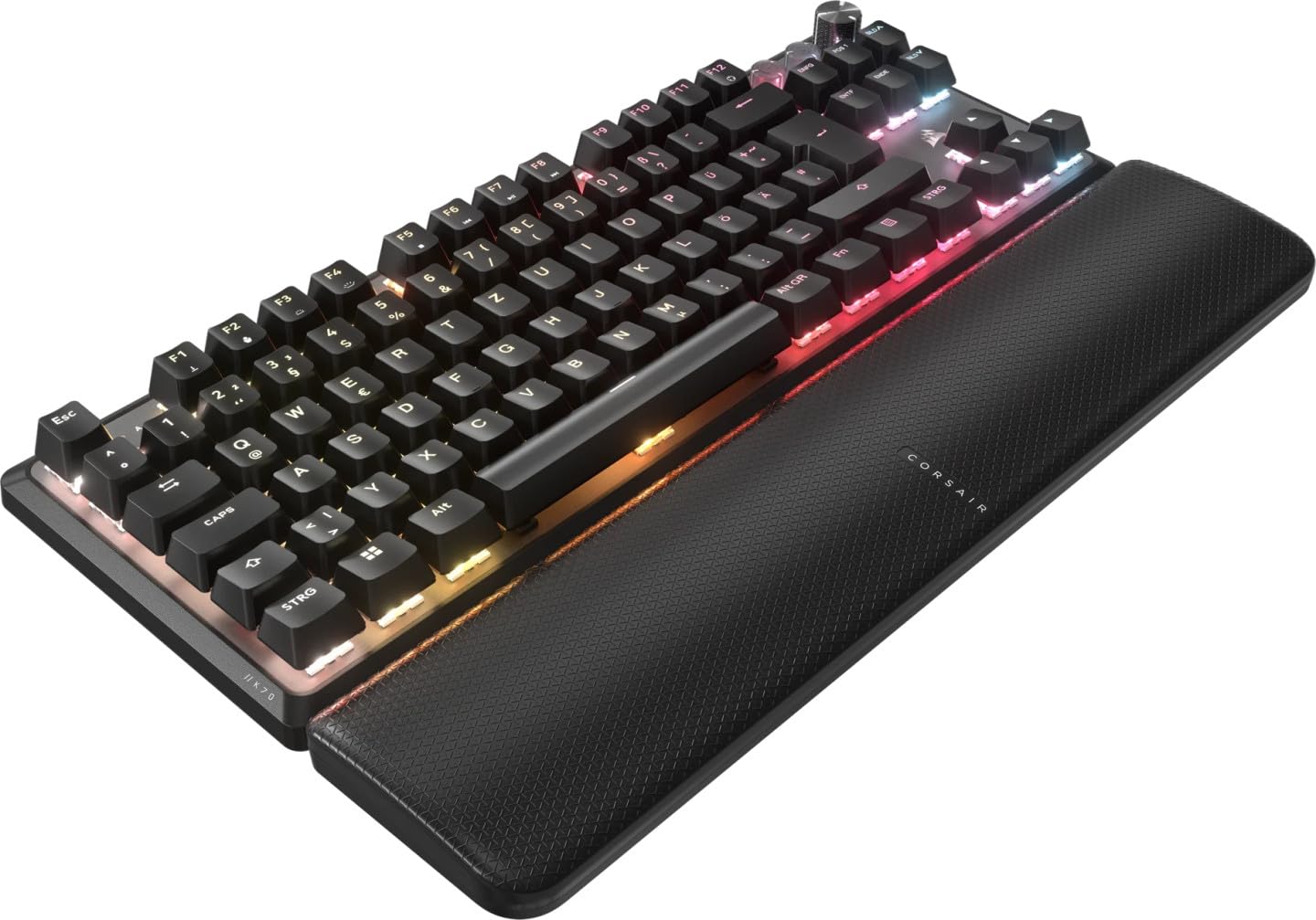 CORSAIR K70 PRO TKL RGB mechaniczna przewodowa klawiatura do gier – smarowany efekt Halla MGX Hyperdrive, regulowany przełącznik, równoczesny SOCD i Rapid Trigger, 8000 Hz, QWERTZ – czarna
